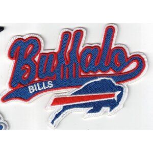 Buffalo Bills Script Team Logo NFL Embroidered 4in Iron / Sew-On Patch
